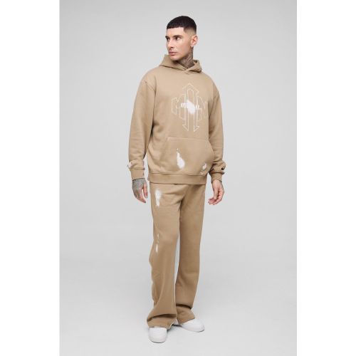Tall - Survêtement sweat à capuche avec taches de peinture - MAN - S - Boohooman - Modalova