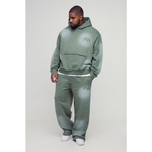 Grande taille - Survêtement oversize délavé à imprimé graffiti - XXXXXL - Boohooman - Modalova