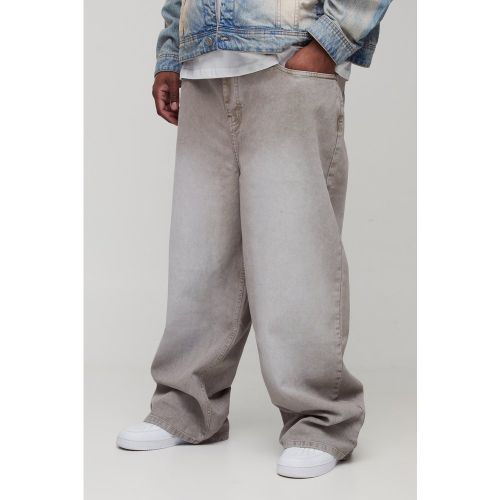 Grande taille - Jean large délavé - 38 - Boohooman - Modalova