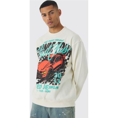 Sweat oversize à imprimé course - S - Boohooman - Modalova