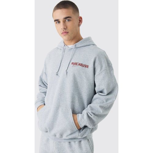 Sweat à capuche zippé et imprimé Rue Neuve - S - Boohooman - Modalova