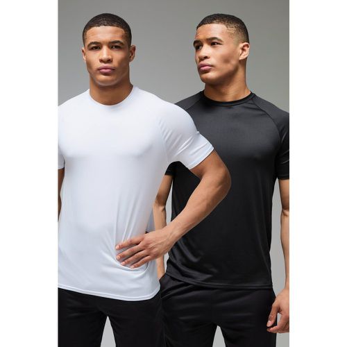 Lot De 2 T-Shirts De Sport À Manches Raglan - Man Active - L - boohoo - Modalova