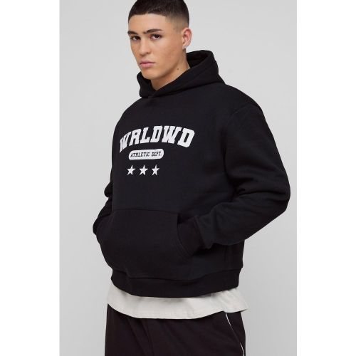 Sweat à capuche oversize à imprimé Worldwide - S - Boohooman - Modalova