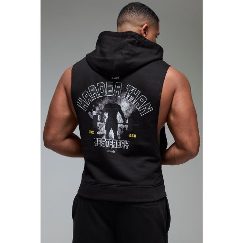 Sweat à capuche de sport oversize sans manches - MAN Active x OG - S - Boohooman - Modalova