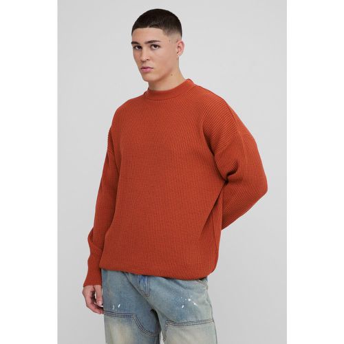 Pull large à col montant en tissu gaufré - S - Boohooman - Modalova