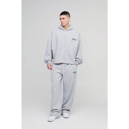 Ensemble oversize zippé avec sweat à capuche oversize - S - Boohooman - Modalova