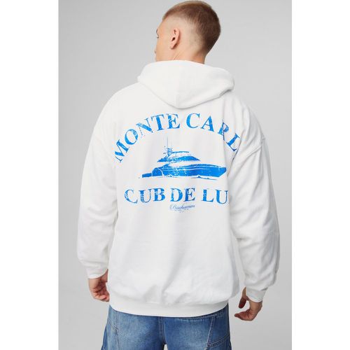 Sweat À Capuche Oversize Imprimé Monaco - L - boohoo - Modalova