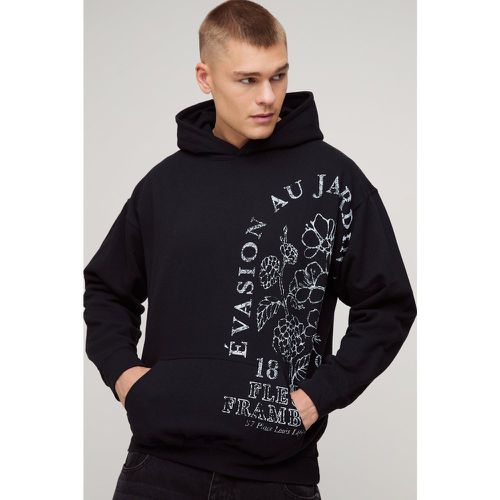 Sweat à capuche fleuri - M - Boohooman - Modalova