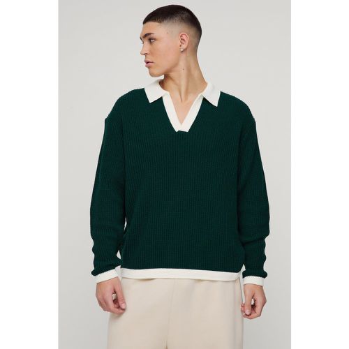 Polo oversize en maille - S - Boohooman - Modalova