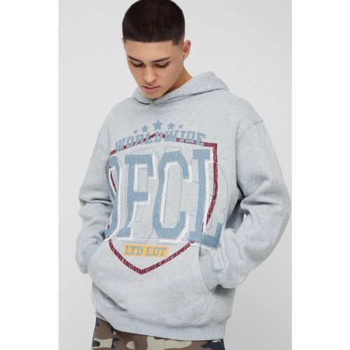 Sweat à capuche oversize universitaire - S - Boohooman - Modalova
