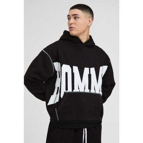 Sweat à capuche oversize à coutures contrastantes - S - Boohooman - Modalova