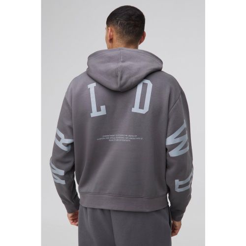 Sweat à capuche oversize à imprimé Official - S - Boohooman - Modalova