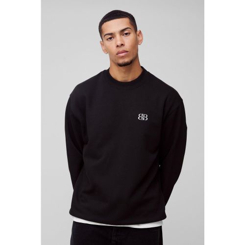 Sweat oversize à broderie B - S - Boohooman - Modalova