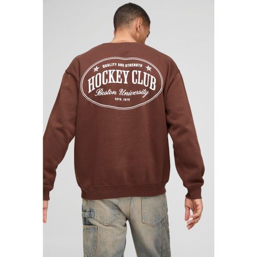 Sweat oversize à imprimé hockey - S - Boohooman - Modalova