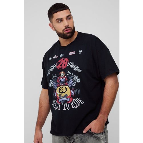 Grande taille - T-shirt oversize universitaire à imprimé Disney Mickey - XXXL - Boohooman - Modalova