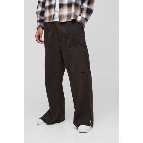 Jogging large en jean à broderie - S - Boohooman - Modalova