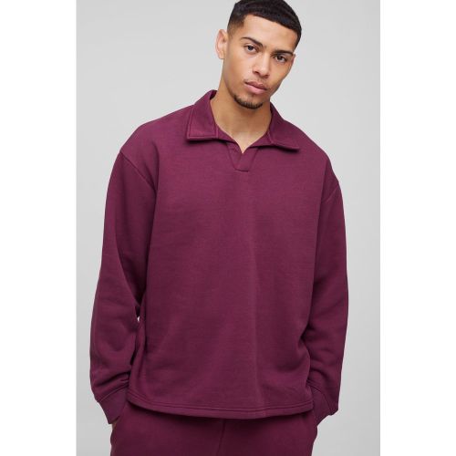 Sweat oversize à col polo homme - S - Boohooman - Modalova