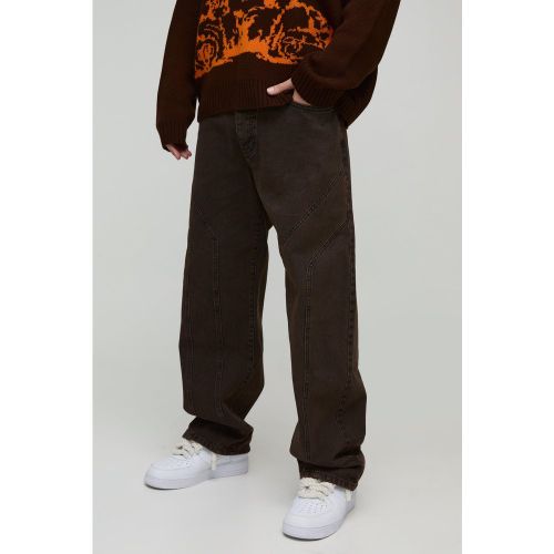 Jean coupe relax à coutures apparentes - 28R - Boohooman - Modalova