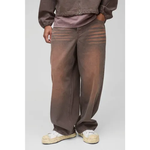 Jean super baggy délavé - 28R - Boohooman - Modalova