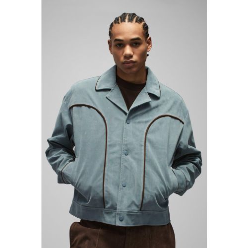 Veste Harrington oversize en synthétique - S - Boohooman - Modalova