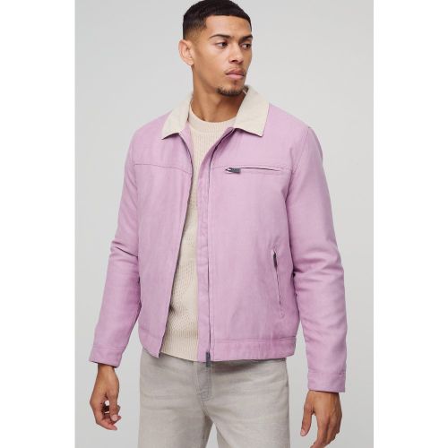 Veste de travail en twill à col contrastant homme - S - Boohooman - Modalova