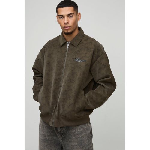 Bomber oversize délavé à empiècement en synthétique - S - Boohooman - Modalova