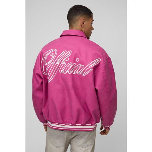 Veste universitaire oversize à double col - Official - S - Boohooman - Modalova