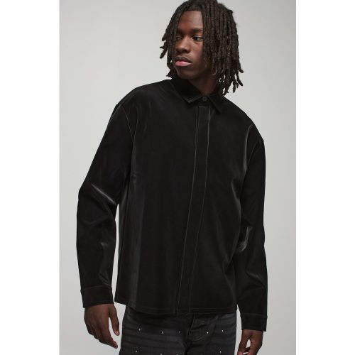 Chemise oversize dissimulée en synthétique - S - Boohooman - Modalova