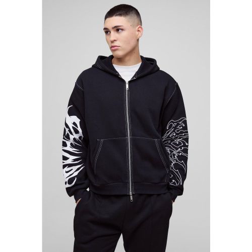 Sweat à capuche oversize à broderie - S - Boohooman - Modalova