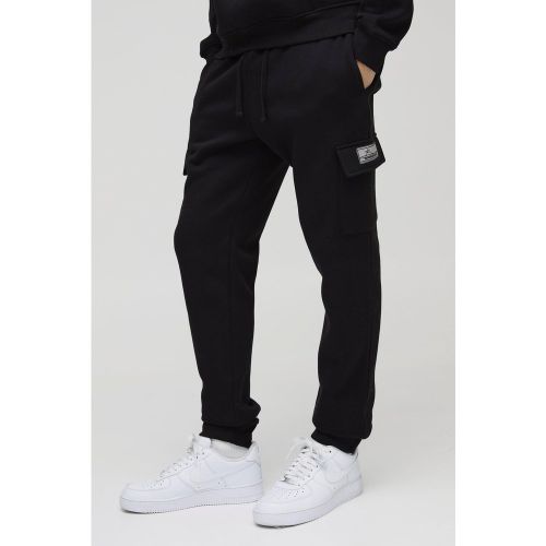 Jogging cargo slim épais à logo signature - S - Boohooman - Modalova