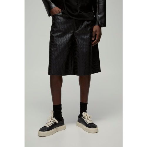 Jogging à taille fixe en synthétique texturé - 28 - Boohooman - Modalova