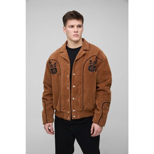 Tall - Veste western en synthétique à broderie - S - Boohooman - Modalova