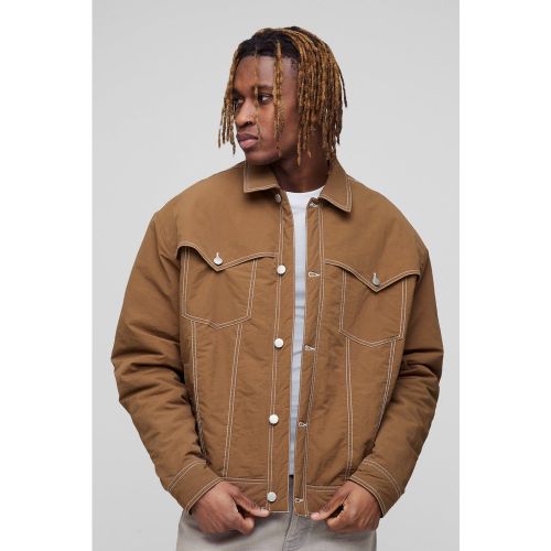 Tall - Veste matelassée à coutures contrastantes - S - Boohooman - Modalova