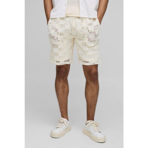 Short ouvert à carreaux et taille élastiquée - S - Boohooman - Modalova