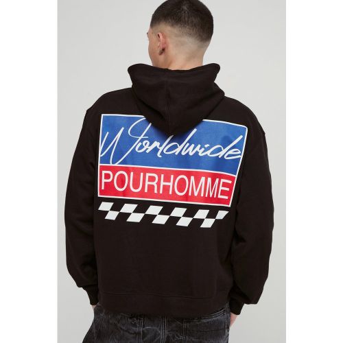 Sweat à capuche oversize à imprimé moto - S - Boohooman - Modalova