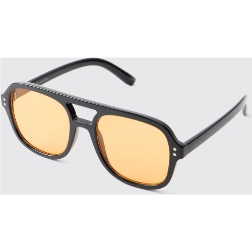 Lunettes de soleil rétro à verres contrastants - ONE SIZE - Boohooman - Modalova