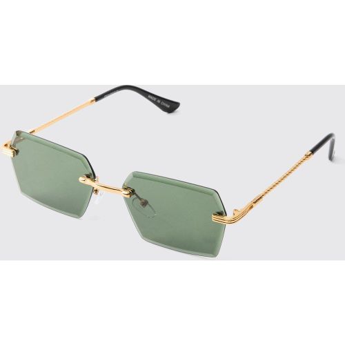 Lunettes de soleil navigantes dorées - ONE SIZE - Boohooman - Modalova