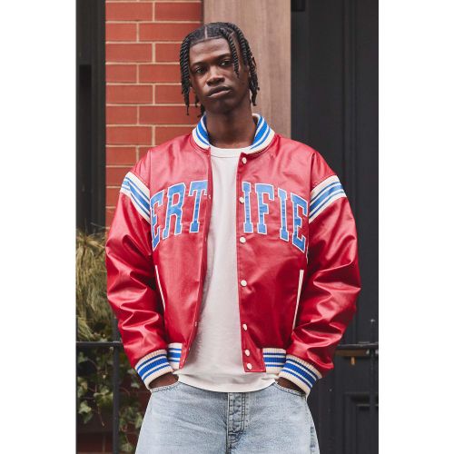 Bomber oversize à écussons homme - S - Boohooman - Modalova