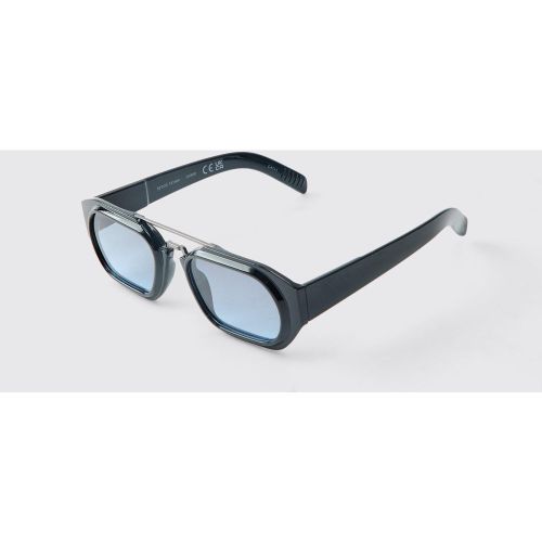 Lunettes de soleil rétro métallisées - ONE SIZE - Boohooman - Modalova