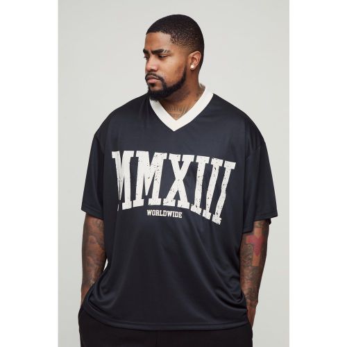 Grande taille - T-shirt oversize à col V en mesh - XXXL - Boohooman - Modalova