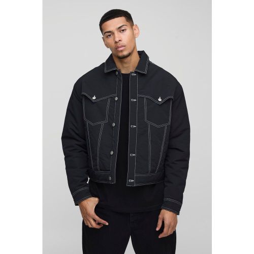 Veste oversize en nylon à coutures contrastantes homme - S - Boohooman - Modalova