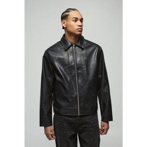 Veste Harrington oversize en synthétique - S - Boohooman - Modalova