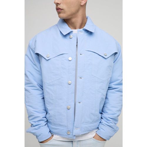Veste oversize en nylon à coutures contrastantes homme - S - Boohooman - Modalova