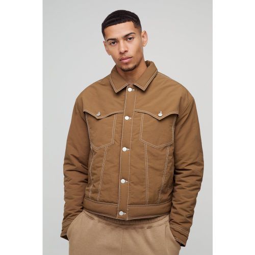 Veste oversize en nylon à coutures contrastantes homme - S - Boohooman - Modalova