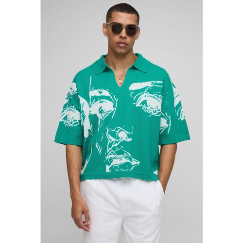 Polo oversize en maille - S - Boohooman - Modalova