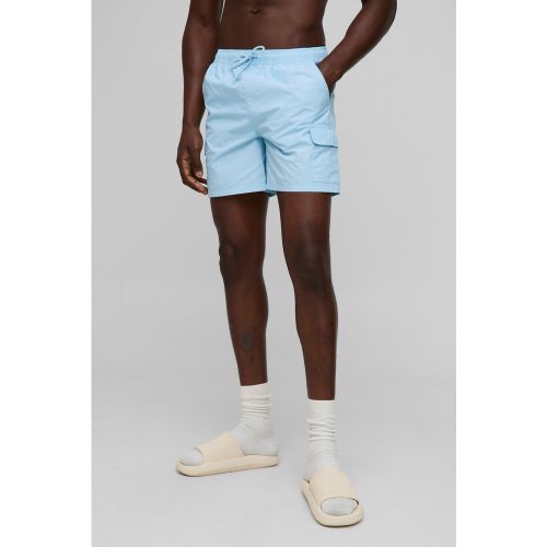 Short de bain cargo mi-long texturé - S - Boohooman - Modalova