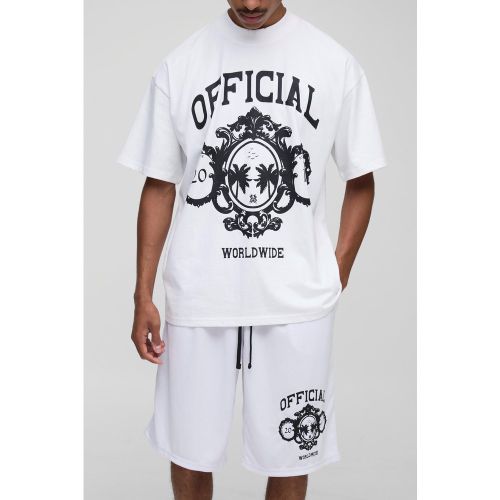 Ensemble oversize imprimé à col montant en mesh - S - Boohooman - Modalova
