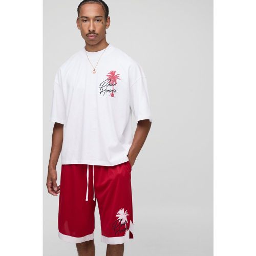 Ensemble oversize imprimé à col montant en mesh - S - Boohooman - Modalova