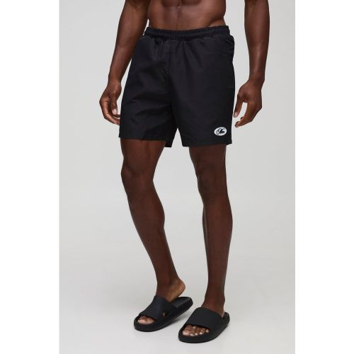Short de bain mi-long à broderie - S - Boohooman - Modalova