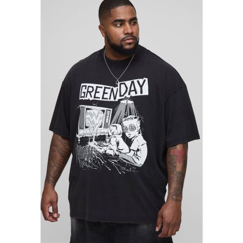 Grande taille - T-shirt oversize délavé à imprimé Green Day - 2XL - Boohooman - Modalova